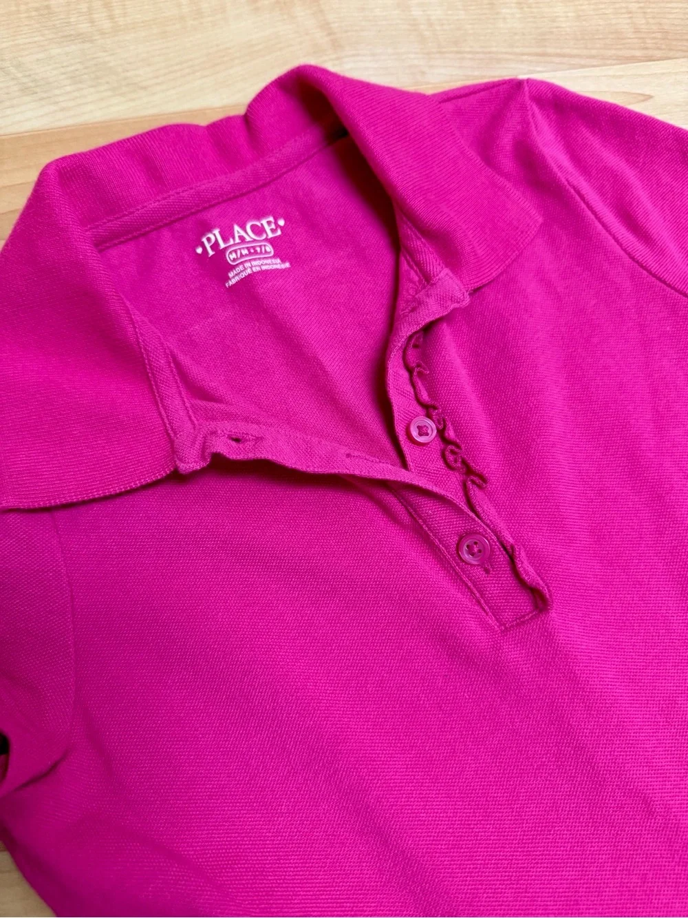 Children's Place Girls Polo Skater Dress Size 7/8 Magenta